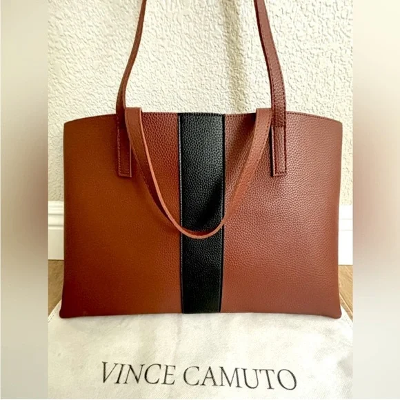 New Vince Camuto Lucky Tan and Black Tote Bag - Picture 6 of 6